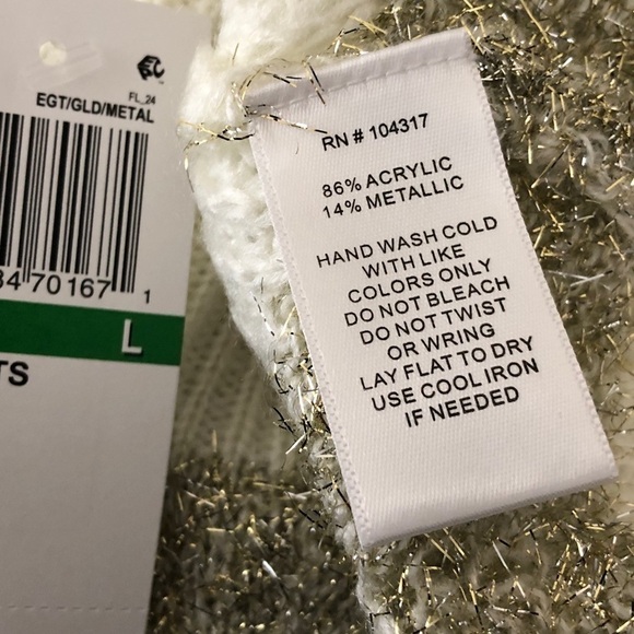 Planet Gold off white, gold knit sweater NWT large - Picture 5 of 9